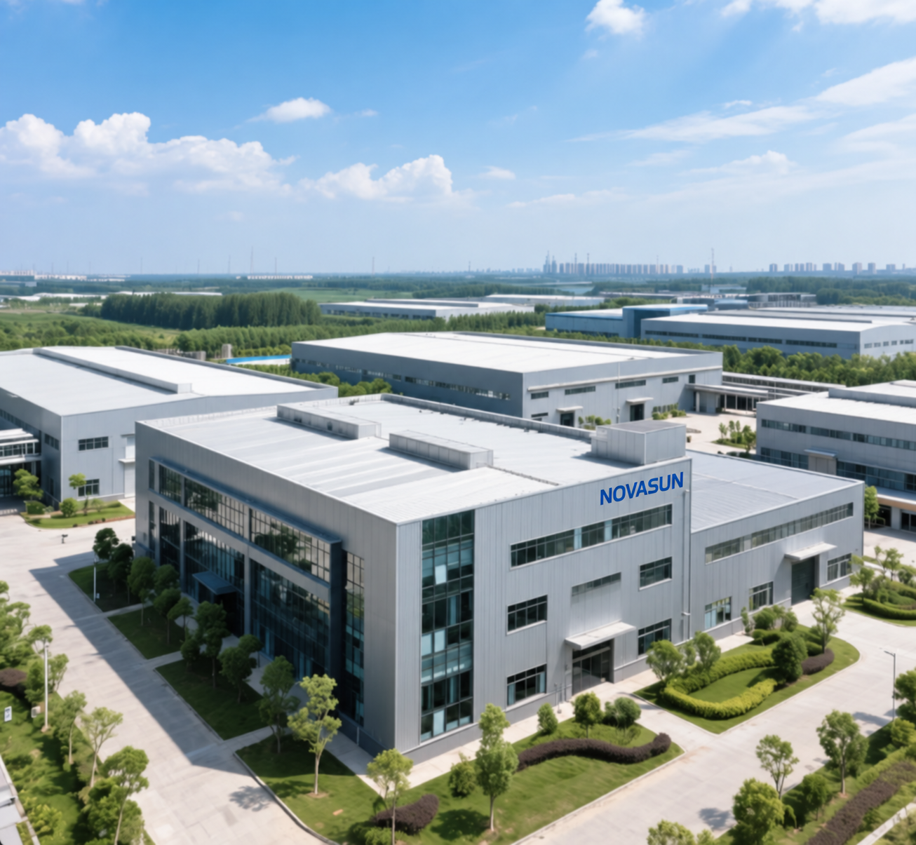 Aerial view of the NOVASUN company campus