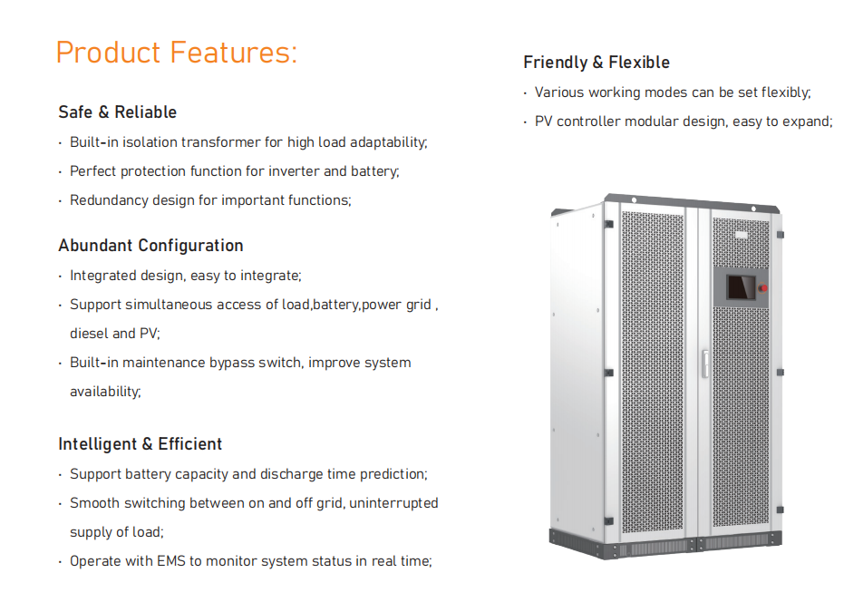30–500 kW hybrid energy storage inverter features