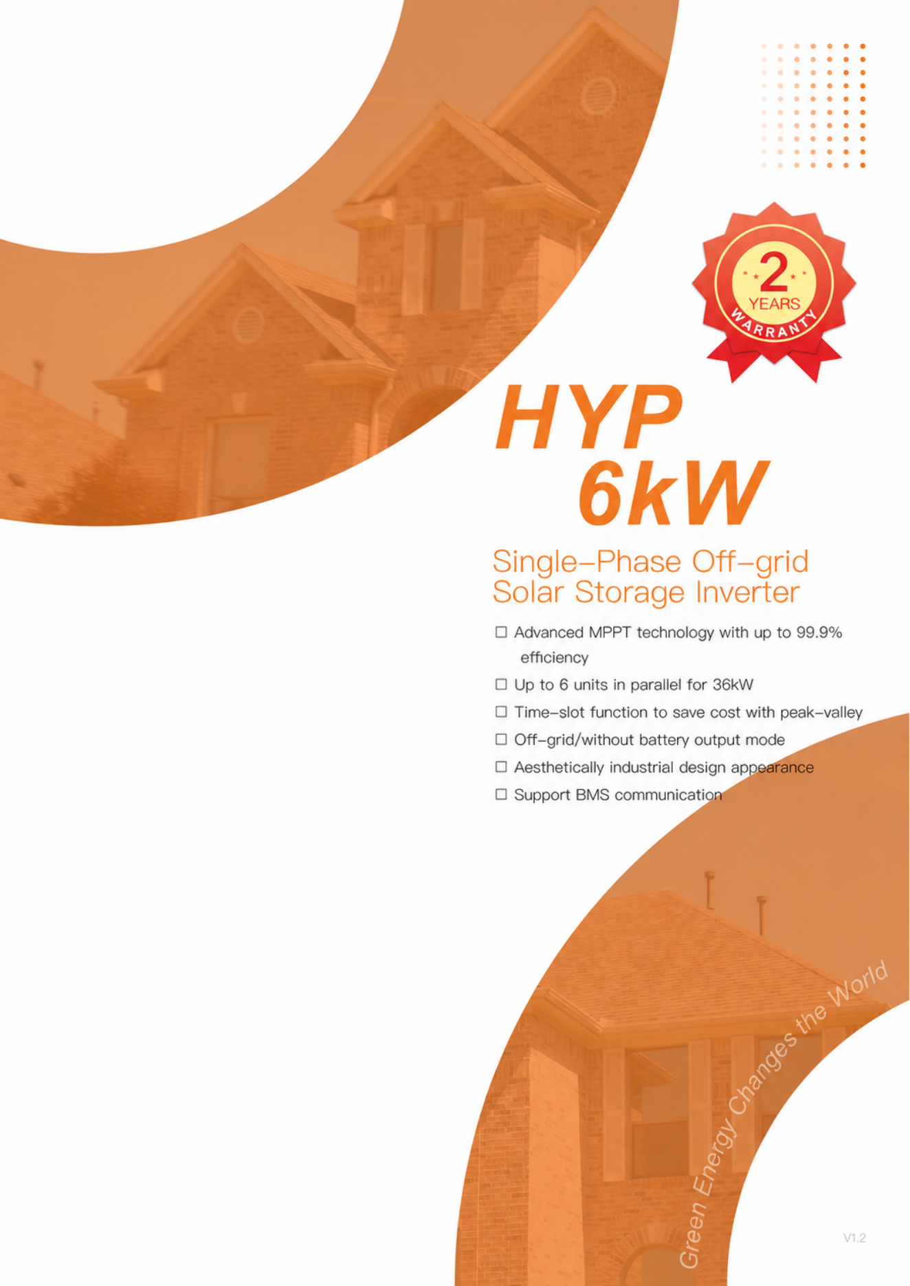 HYP 6kW single-phase off-grid solar storage inverter datasheet page 1