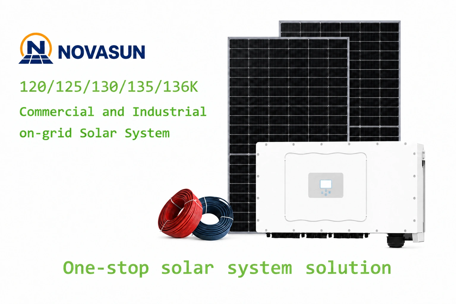 NOVASUN 120–136kW commercial and industrial on-grid solar system configuration