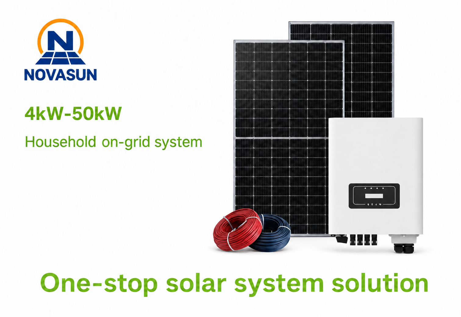 NOVASUN 4–50kW household on-grid solar system configuration