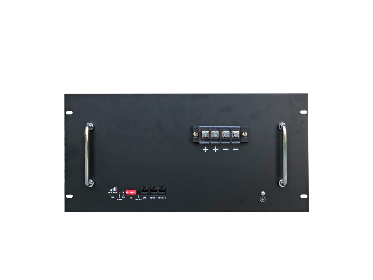 Low-voltage rack-mounted LiFePO4 battery front view