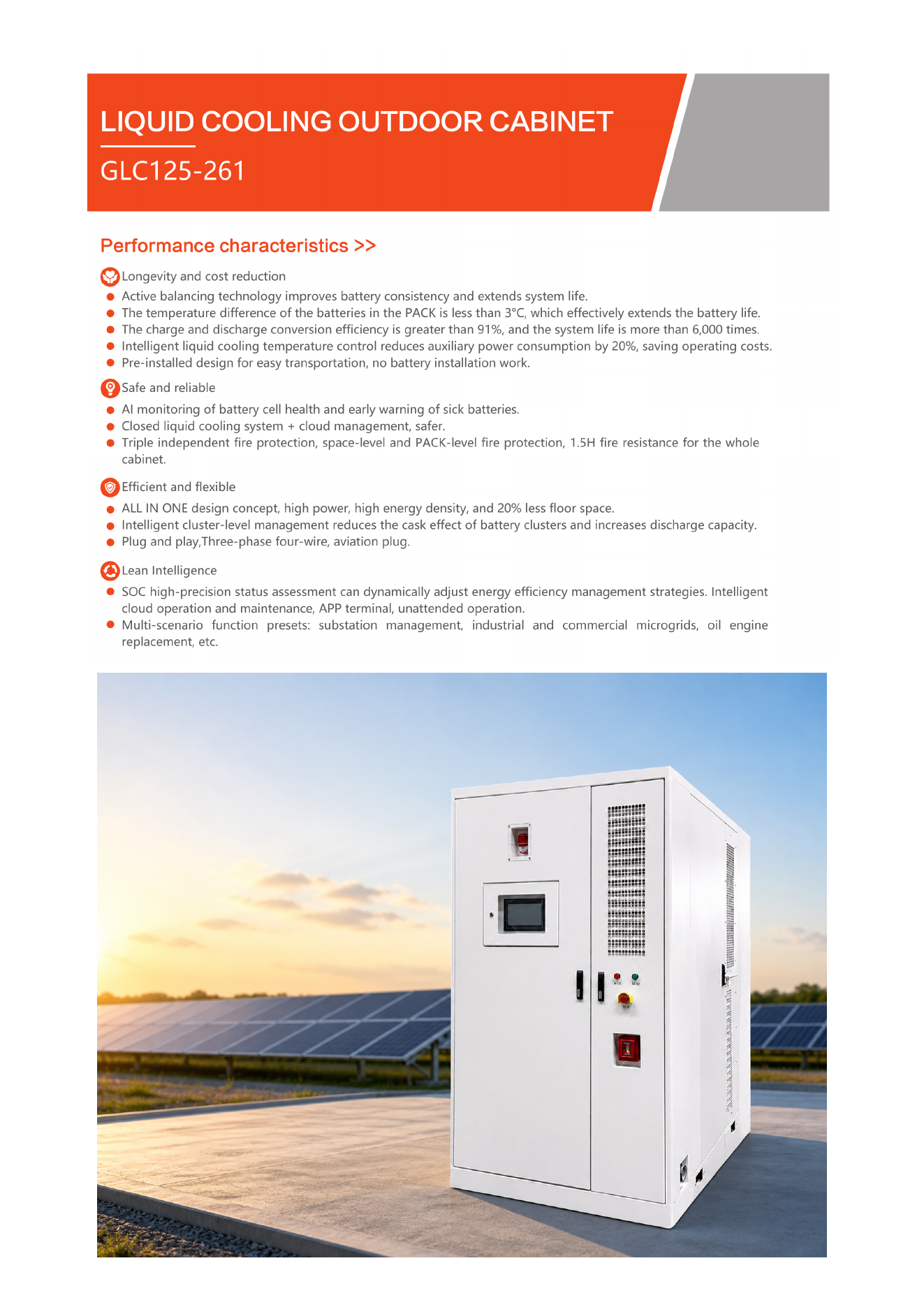 GLC125-261 liquid-cooled outdoor cabinet datasheet page 1