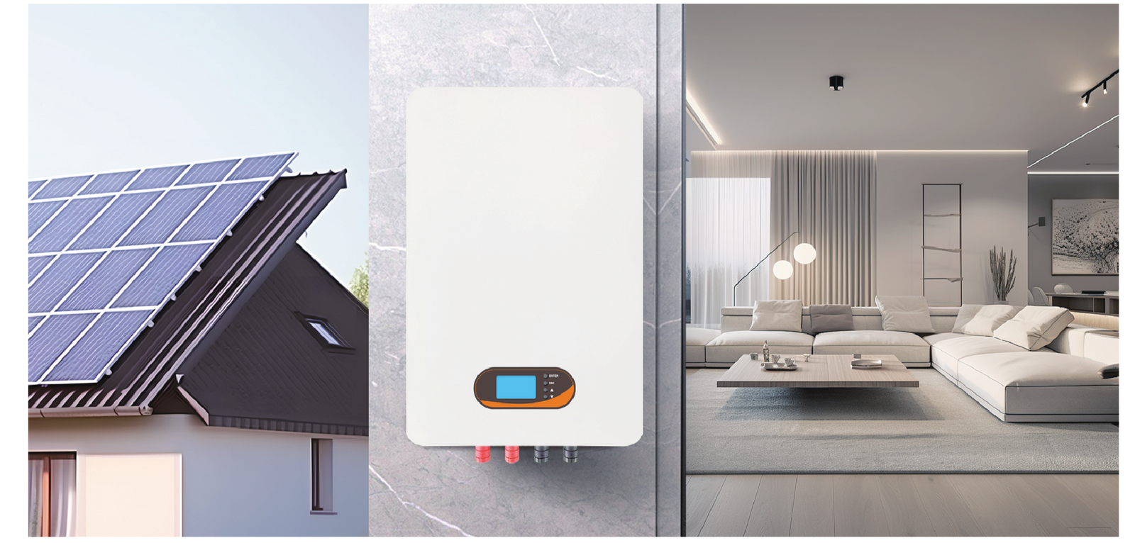 Wall-mounted LiFePO4 battery in a residential solar energy system