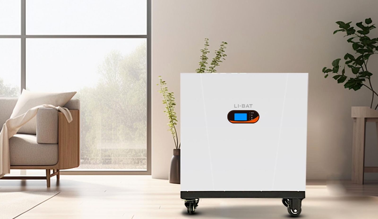 Wheeled low-voltage lithium battery in a residential energy storage setting